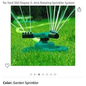 360 Degree 3- Arm Rotating Sprinkler System